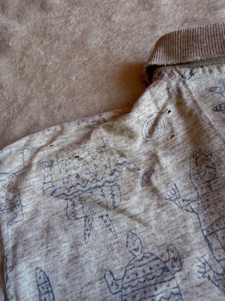Polo Vintage 90s Estampado Tribal Beige