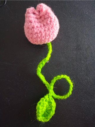 Marcapáginas Tulipán Rosa y Verde