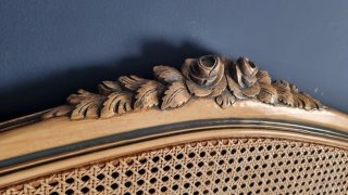 Cabecero de cama vintage mimbre y madera