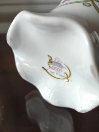 Jarrón decorativo porcelana flores rosas