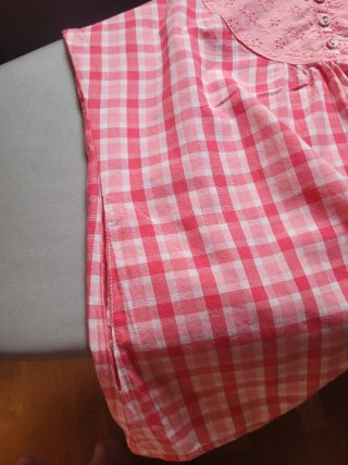 Blusa Tommy Hilfiger cuadros rosa y blanco