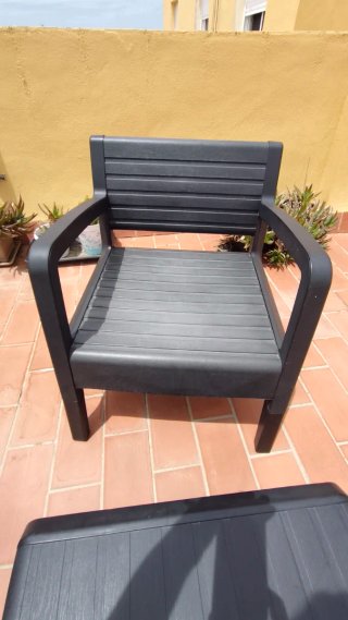 Conjunto Muebles Exterior Plástico Negro