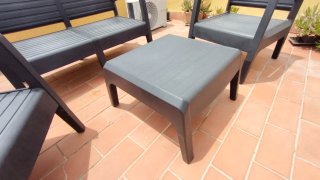 Conjunto Muebles Exterior Plástico Negro