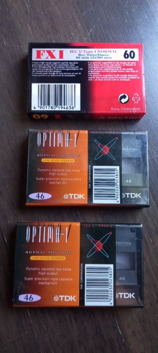 3 musicassette TDK Optima-1 e Sony FXI