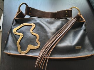 Bolso Tous juvenil negro y marrón