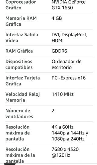 Tarjeta Gráfica PNY GeForce GTX 1650 dual GDDR6