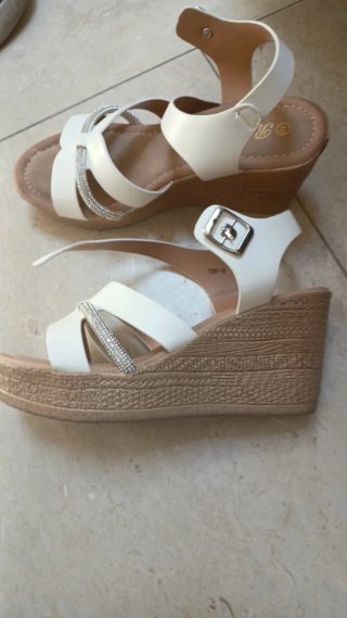 Sandali Renda Donna Bianco Tg 40