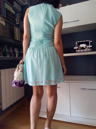 VESTIDO CORTO RETRO VERDE AGUA