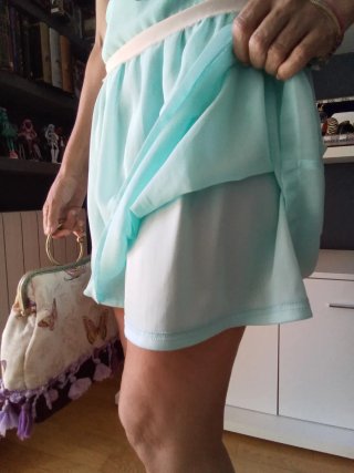 VESTIDO CORTO RETRO VERDE AGUA
