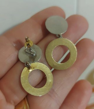 Orecchini cerchio oro e argento 925