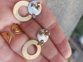 Orecchini cerchio oro e argento 925