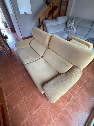 Sofá modular tela beige y gris