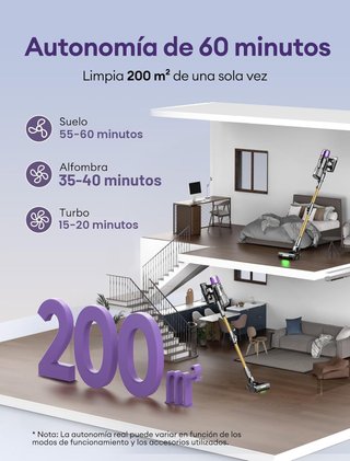 Ultenic U20 Aspiradora sin Cable 55Kpa 600W