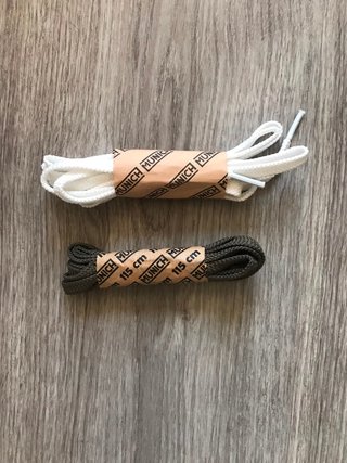 Cordones Munich 115 cm Blancos y Caqui Oscuro