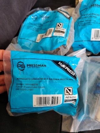 Lote Fontanería Pressman: Racor, Codo, Manguito