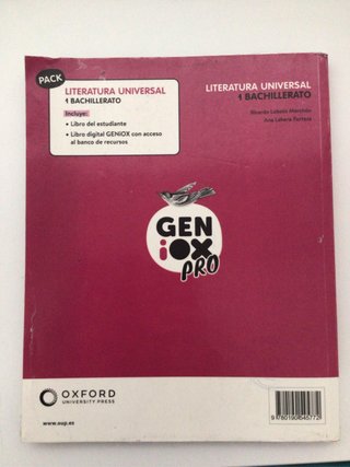 Literatura Universal 1º Bachillerato. Libro del...