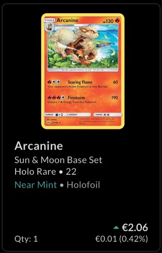Carta Pokémon Arcanine Holo PS 130