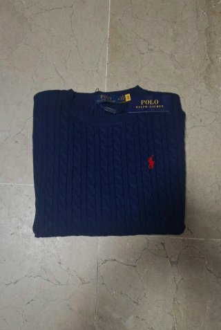 Jersey Polo Ralph Lauren Azul Marino Cable Knit M