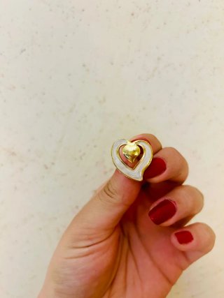 Orecchini donna cuore oro e bianco