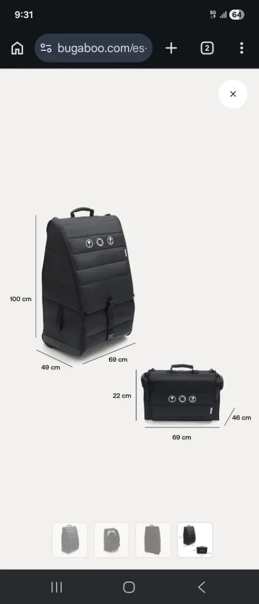 Bolsa de transporte universal bugaboo/ Maleta