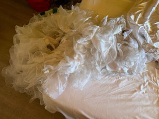 Vestido de Novia Blanco y Dorado