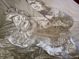 Vestido de Novia Blanco y Dorado