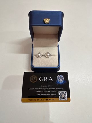 Pendientes Plata S925 Perla Moissanitas GRA