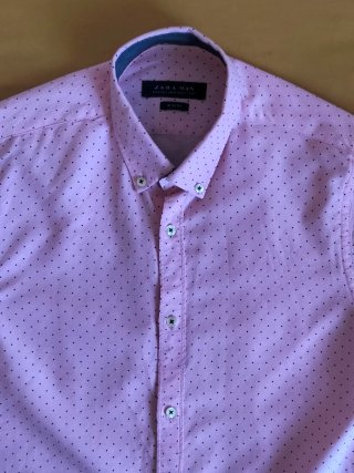 Camisa Zara Estampada Puntos Talla S