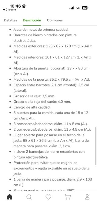 Jaula grande para pájaros