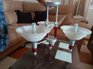 Lámpara de techo de cristal y metal