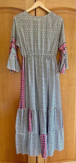 Vestido midi estampado boho