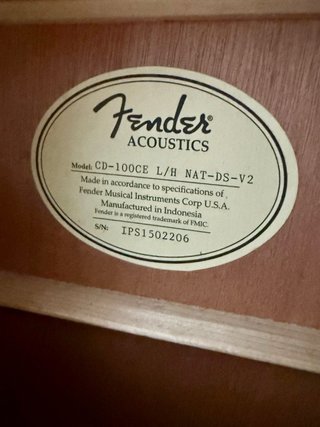 Guitarra Fender CD-100CE Zurdo / Zurda