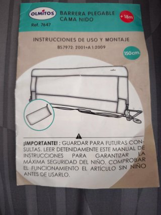 Barandilla de cama infantil OLMITOS