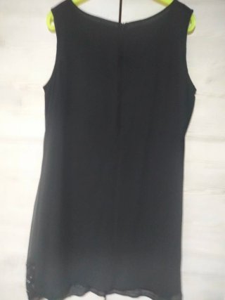Vestido elegante lentejuelas sin mangas talla 52