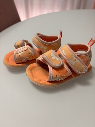 Chanclas Verano Niña Flores Naranja Rosa