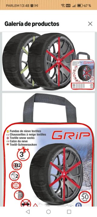 Fundada de nieve textiles para ruedas de coche.