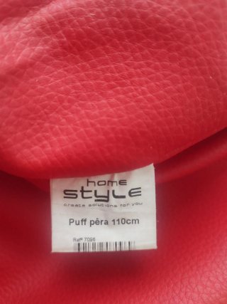 Puf pera piel sintética rojo