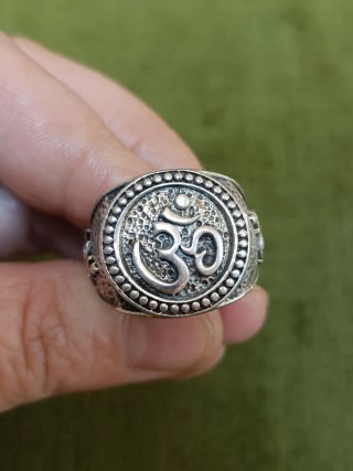 Anillo Plata Ley 925 Símbolo Om