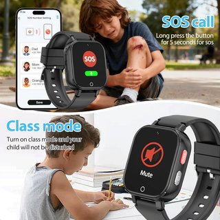 Reloj Inteligente Niños Alutoria GPS 4G SIM Negro