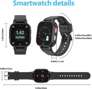 Reloj Inteligente Niños Alutoria GPS 4G SIM Negro
