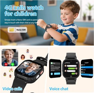 Reloj Inteligente Niños Alutoria GPS 4G SIM Negro