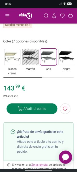Tumbona metálica plegable con parasol,lonas nuevas