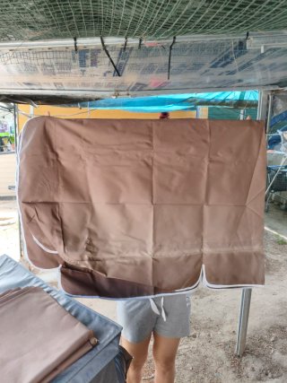 Tumbona metálica plegable con parasol,lonas nuevas