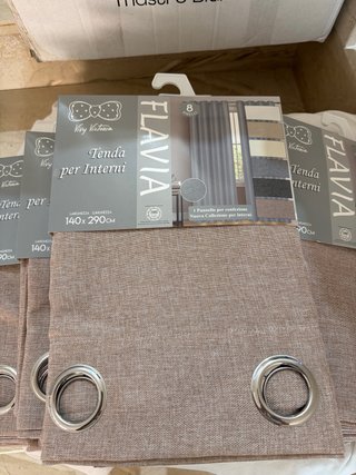 6 Tende Mastro Bianco Beige 140x280cm