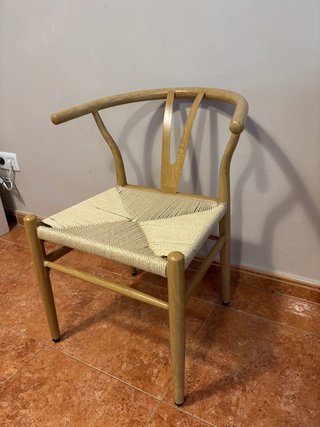 Confezione di 4 nuove sedie in rattan e legno