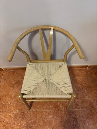 Confezione di 4 nuove sedie in rattan e legno