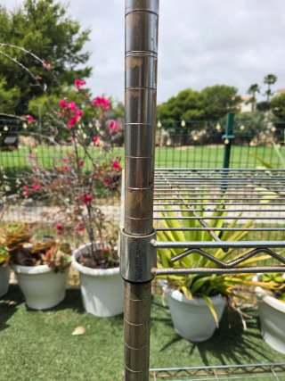 Estantería de acero inoxidable con barra