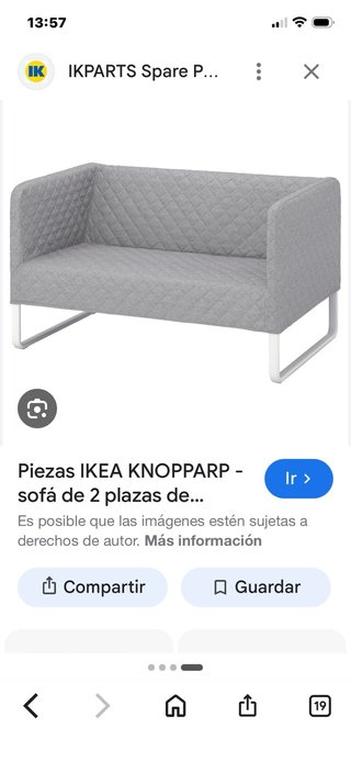 Divano a 2 posti IKEA KNOPPARP grigio