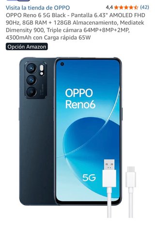 Oppo Reno6 5G 128GB Nero Stellare