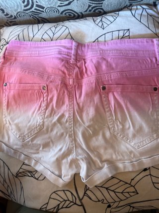 Shorts vaqueros degradado rosa y blanco